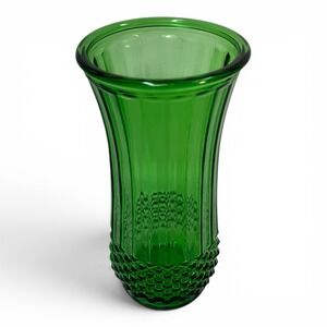 VINTAGE Emerald Green Hoosier Depression Glass 9.5" Diamond Cut‎ (4089-A) (61A)